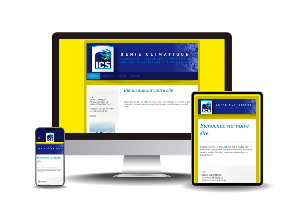 Site internet ICS génie climatique